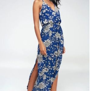 Lush | Blue Floral Print Dress